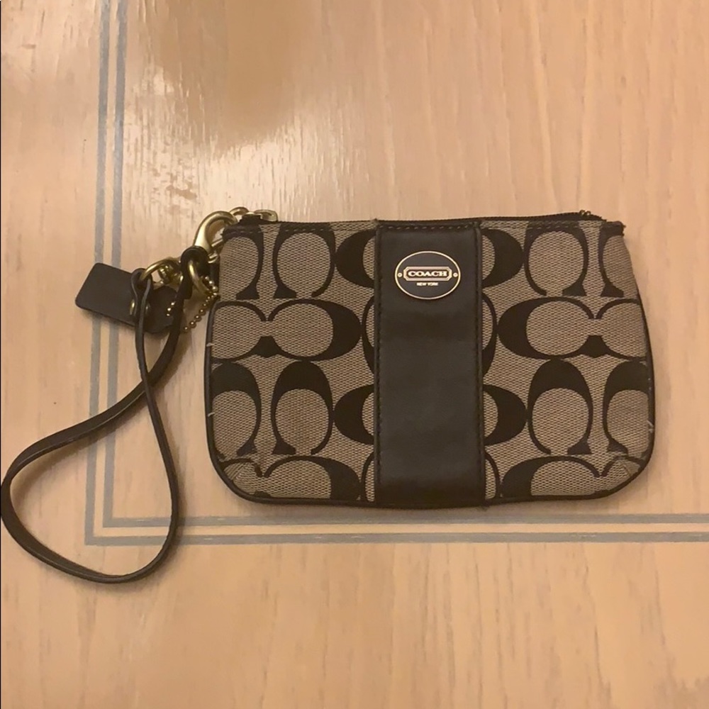 Authentic Coach Logo Wristlet